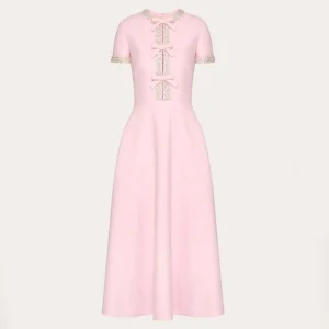 Valentino Women Crepe Couture Embroidered Midi Dress 5B3VAAC61CF_ZEU