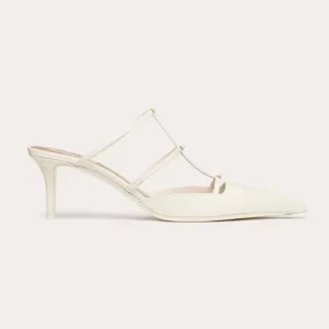 Valentino Women Rockstud Wispy Calfskin Mule 60mm-White