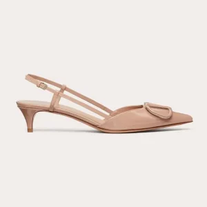 Valentino Women VLogo Signature Patent Leather Slingback Pump 40mm / 1.6 in-Pink