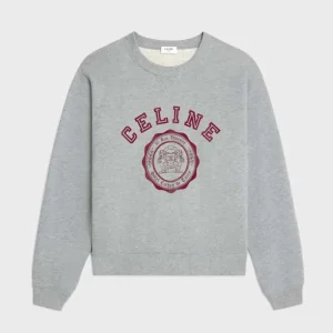 Celine Women Blason Loose Sweatshirt in Cotton Fleece RY030670Q