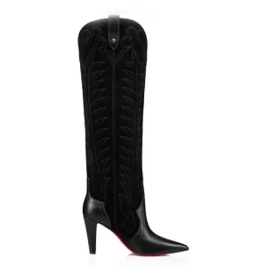 Christian Louboutin Women Santia Botta 85 mm Boots Calf leather and Veau Velours-Black