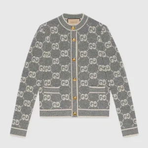 Gucci Men GG Wool Boucle Jacquard Cardigan 713300XKCNA1130