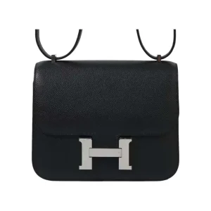 Hermes Women Constance 24 Bag Epsom Leather-BlackSilver