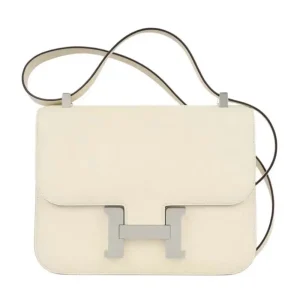Hermes Women Constance 24 Bag Epsom Leather-White/Silver