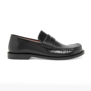 Loewe Women Campo Loafer in Brushed Calfskin-Black