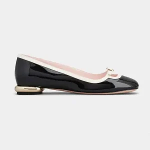 Roger Vivier Women Viv' Podium Ballerinas in Patent Leather-Black