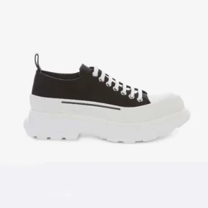Alexander Mcqueen Unisex Tread Slick Lace Up in Black/White