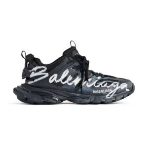 Balenciaga Unisex Track Signature Sneaker in Black and White