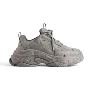 Balenciaga Unisex Triple S Sneaker with Rhinestones in Dark Grey