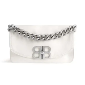 Balenciaga Women BB Soft Small Flap Bag in Optic White