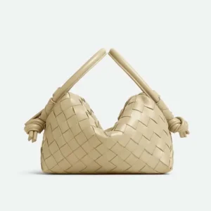Bottega Veneta Women Top Handle Loop in Intrecciato Leather-Light Beige