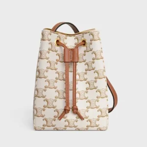 Celine Women Micro Sailor in Triomphe Canvas and Calfskin-White