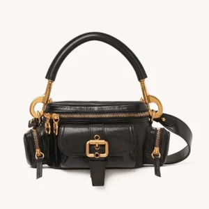 Chloe Women Small Camera Bag in Shiny Leather-Black
