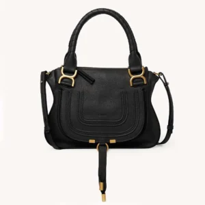 Chloe Women Small Marcie Bag in Grained Leather-Black