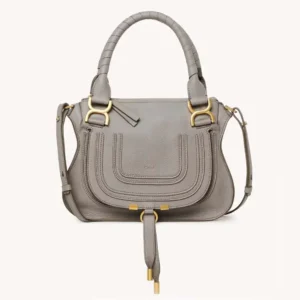 Chloe Women Small Marcie Bag in Grained Leather-Grey