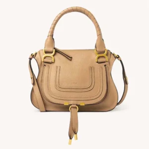 Chloe Women Small Marcie Bag in Grained Leather-Milky Brown