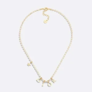 Dior Women Dio(r)evolution Necklace Gold-Finish Metal and Silver-Tone Crystals