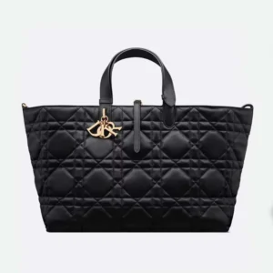 Dior Women Large Dior Toujours Bag Black Macrocannage Calfskin