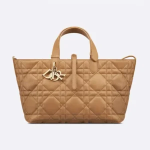 Dior Women Medium Dior Toujours Bag Medium Tan Macrocannage Calfskin