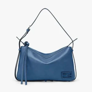 Fendi Unisex Simply Fendi Medium Blue Leather Bag