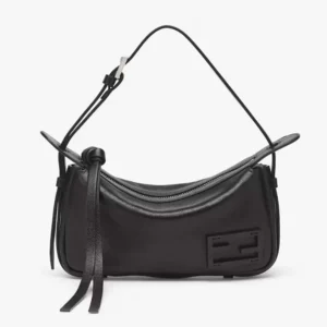 Fendi Unisex Simply Fendi Mini Black Leather Mini-bag