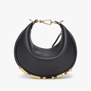 Fendi Women Fendigraphy Mini Black Leather Mini-bag
