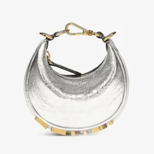 Fendi Women Fendigraphy Mini Silver Leather Mini-bag