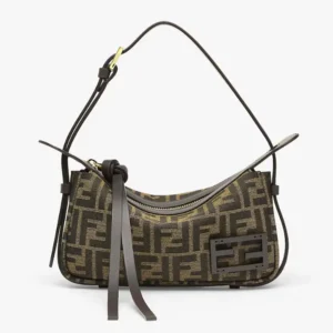 Fendi Women Simply Fendi Mini Brown FF Jacquard Fabric Mini Bag