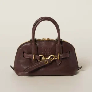 Miu Miu Women Aventure Nappa Leather Top-handle Bag-Bordeaux
