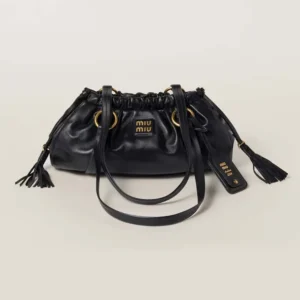Miu Miu Women Joie Nappa Leather Bag-Black 5BG306