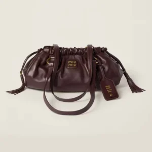 Miu Miu Women Joie Nappa Leather Bag-Bordeaux 5BG306