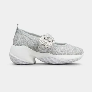 Roger Vivier Women Viv’ Run Babies Sneakers in Lurex-Silver