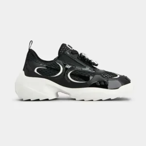 Roger Vivier Women Viv’ on the Run Sneakers in Patent Leather and Fabric-Black