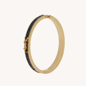 Saint Laurent YSL Women Cassandre Bracelet in Python and Metal