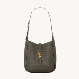 Saint Laurent YSL Women Le 5 à 7 Supple Baby in Grained Leather-Dark Green