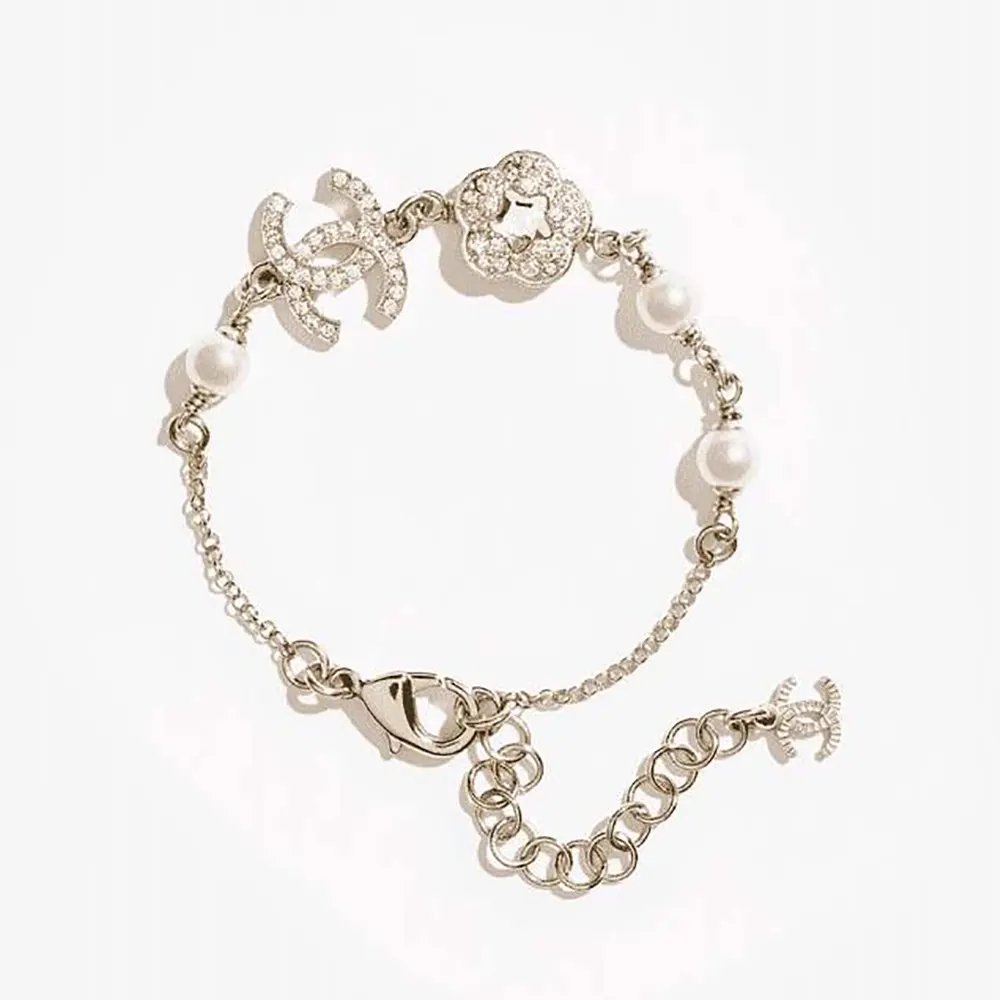 Chanel Women Bracelet Metal Glass Pearls Strass ABF382