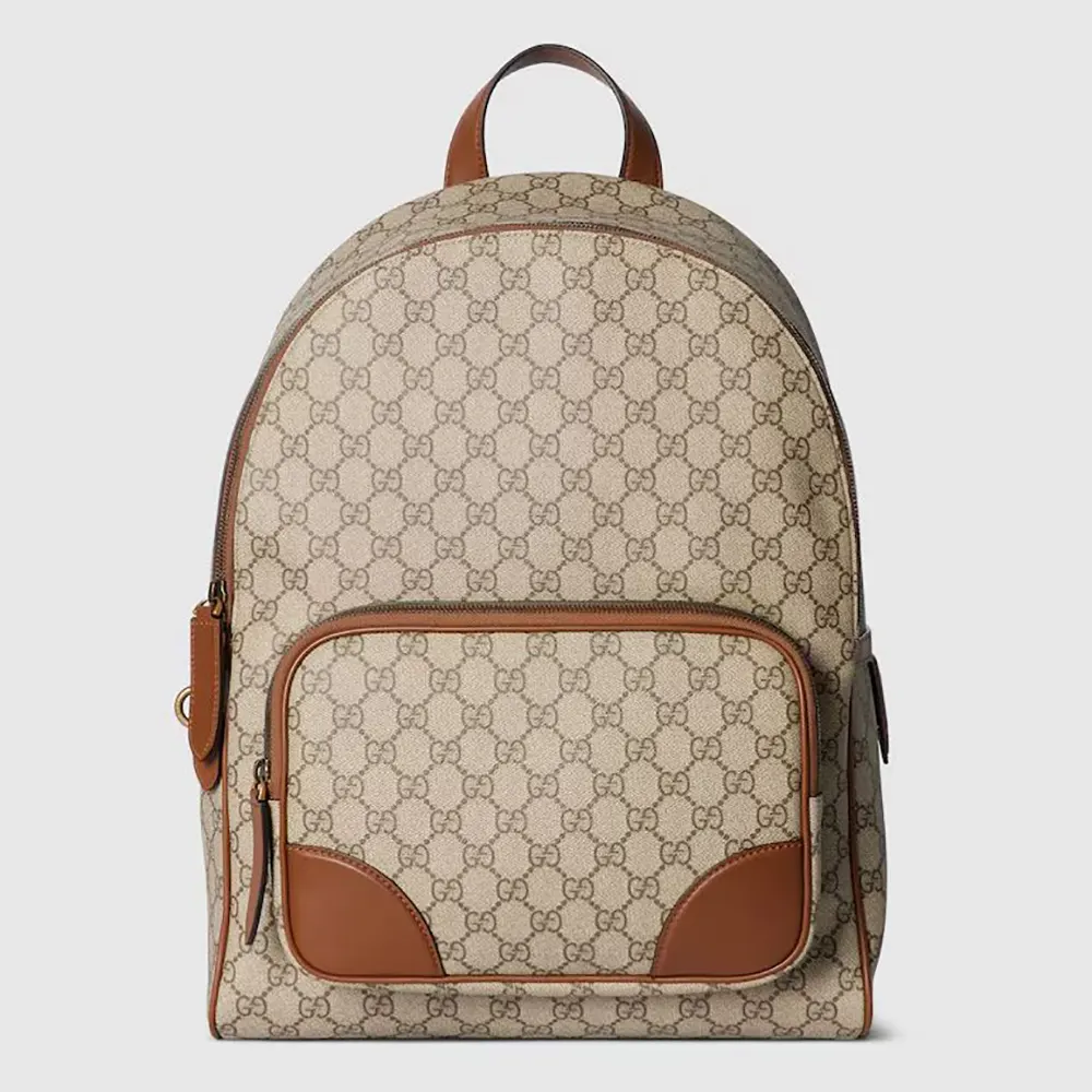 Gucci Unisex GG Emblem Medium Backpack-Brown 821159FAED39786