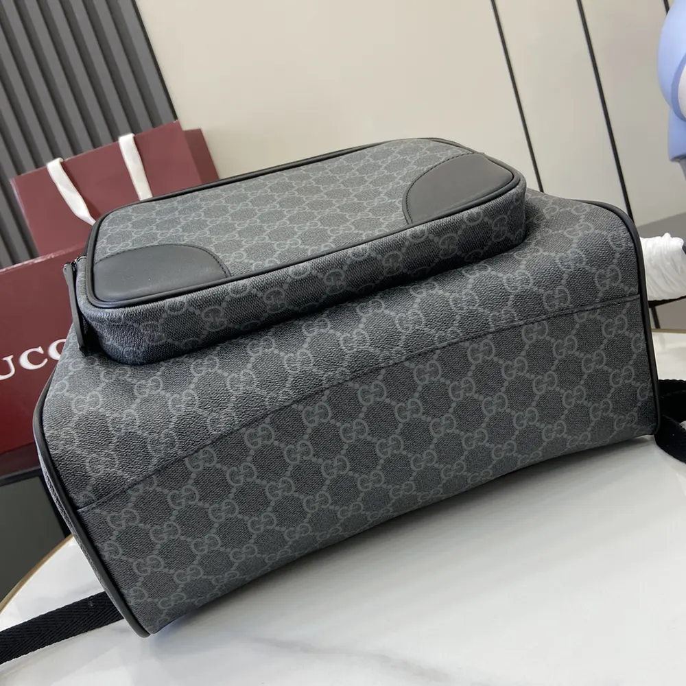 Gucci Unisex GG Emblem Medium Backpack-Gray 821159FAED41000