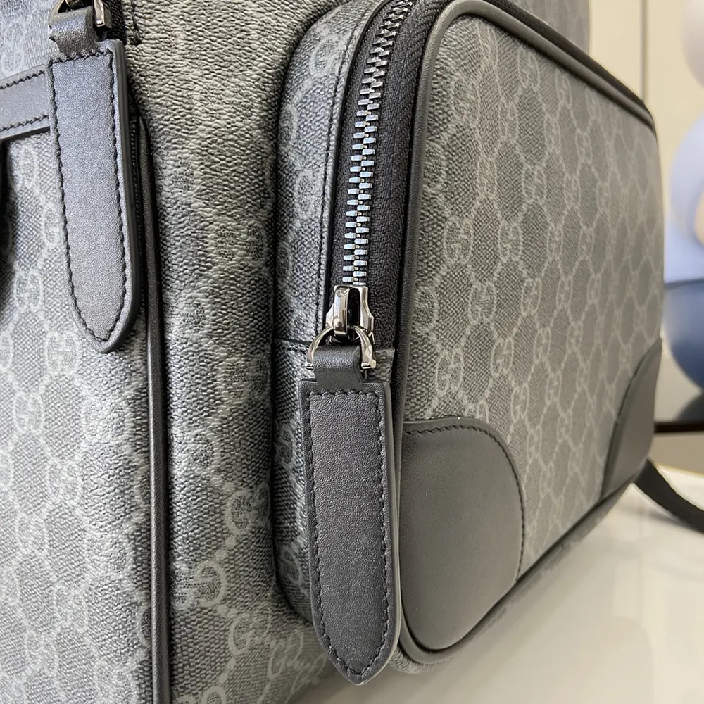 Gucci Unisex GG Emblem Medium Backpack-Gray 821159FAED41000