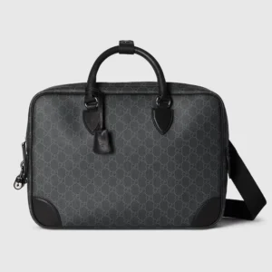 Gucci Unisex GG Emblem Medium Briefcase-Gray 821149FAED41000