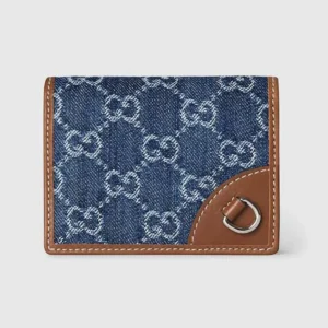 Gucci Unisex GG Emblem Mini Wallet-Navy 820692FAECC4243