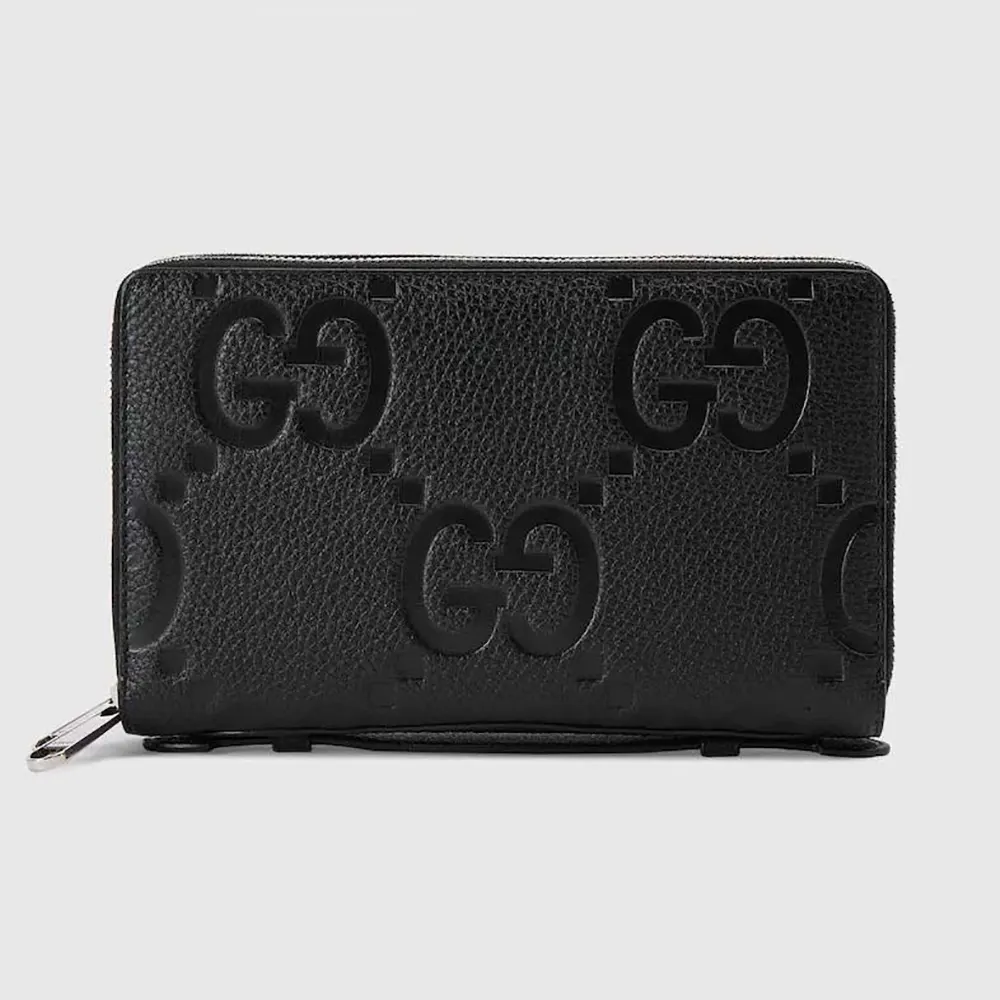 Gucci Unisex Jumbo GG Travel Document Case-Black 751760AABY01000