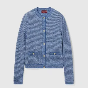 Gucci Women Fine Cotton Crewneck Cardigan 818643XKENR4179