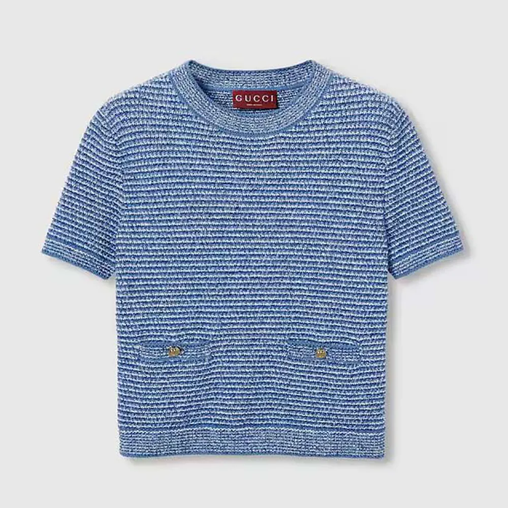 Gucci Women Fine Cotton Crewneck Top 818647XKENS4179