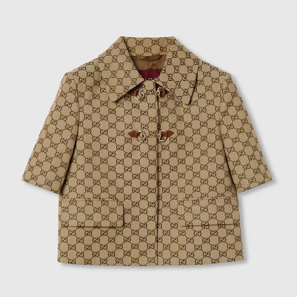 Gucci Women GG Canvas Jacket with Horsebit 820434Z8BZF2580