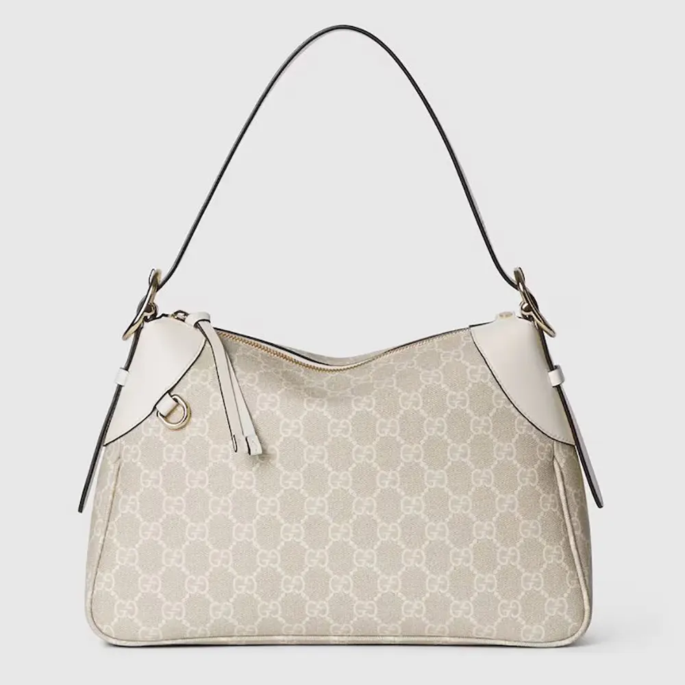 Gucci Women GG Emblem Medium Shoulder Bag-White 815216FAD6L9641