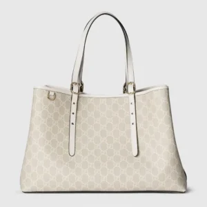 Gucci Women GG Emblem Medium Tote Bag-White 815213FAD6L9641