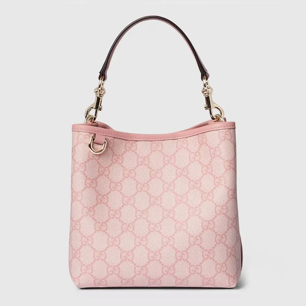Gucci Women GG Emblem Mini Bucket Bag-Light Pink 815118FAD6L8459