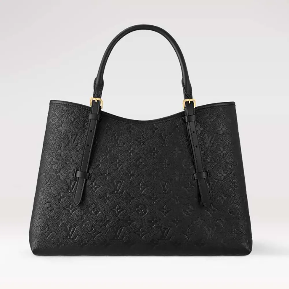 Louis Vuitton LV Women Babylone Tote MM in Cowhide-leather Trim-Black M47185
