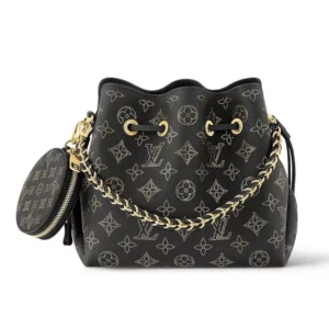 Louis Vuitton LV Women Bella Bucket Bag in Mahina Calfskin Leather-Black Louis Vuitton LV Women Bella Bucket Bag in Mahina Calfskin Leather-Black